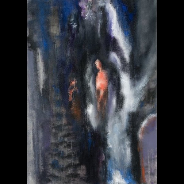 Η αναχώρηση, 70 x 100 εκ. , ακρυλικά σε χαρτί .