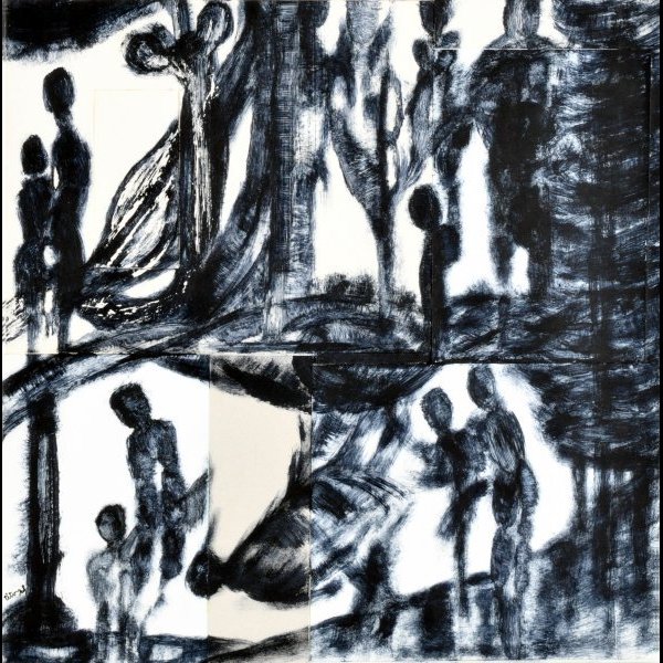 40 x 40 εκ. , μικτή τεχνική σε μουσαμά .