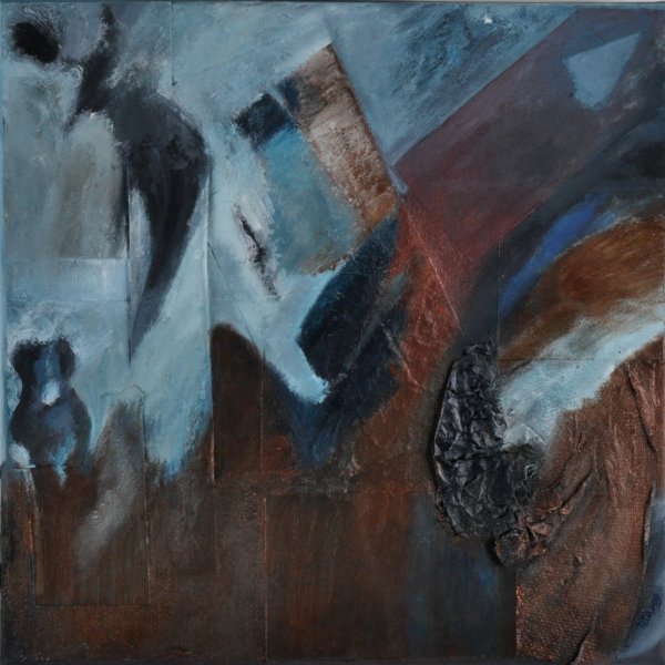 40 x 40 εκ. , μικτή τεχνική σε μουσαμά .