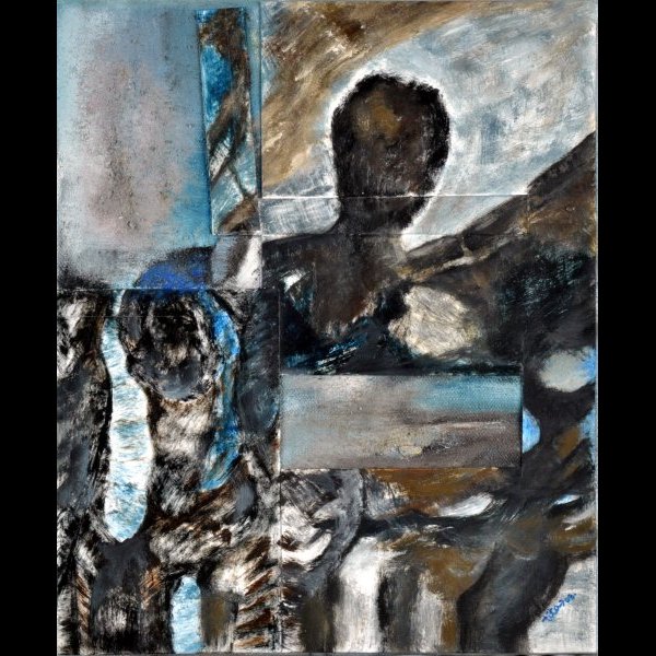 25 x 30 εκ. , μικτή τεχνική σε μουσαμά .